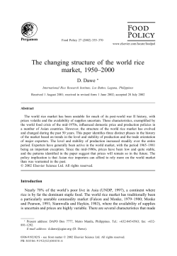 The changing structure of the world rice market, 1950