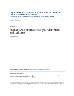 Human development according to Adam Smith and Karl Marx