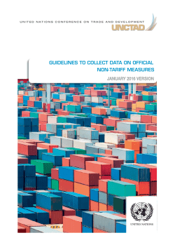 Guidelines to collect data on official non-tariff measures