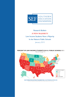 Low Income Students Now a Majority In the Nation`s Public Schools