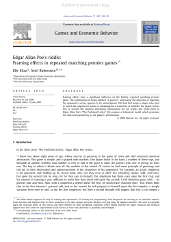 Edgar Allan Poe`s riddle: Framing effects in