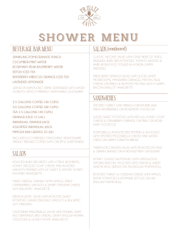 shower menu - Private Knives Catering