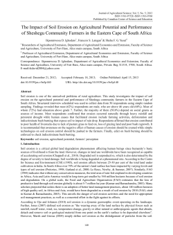 The Impact of Soil Erosion on Agricultural Potential and