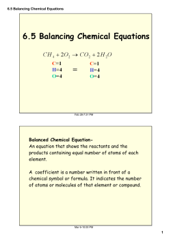 6.5 Balancing Chemical Equations