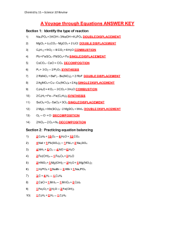 A Voyage through Equations ANSWER KEY
