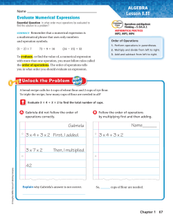 Evaluate Numerical Expressions