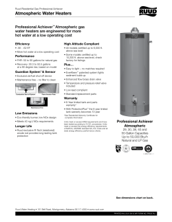 Ruud Residential Gas Professional Achiever Atmospheric