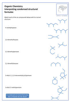 Organic Chemistry Interpreting condensed structural formulas