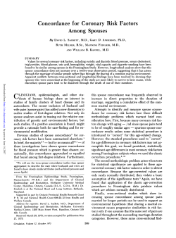 Concordance for Coronary Risk Factors