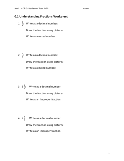 0.1 Understanding Fractions Worksheet