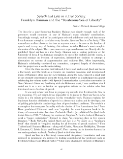 Speech and Law in a Free Society