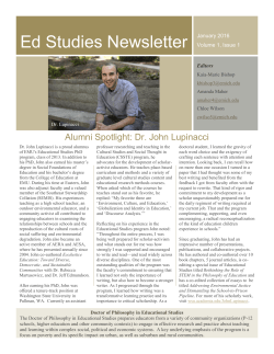 Ed Studies Newsletter - Eastern Michigan University