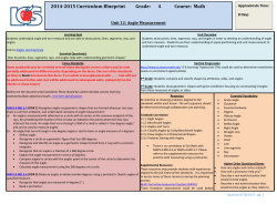 2014-2015 Curriculum Blueprint Grade: 4 Course: Math