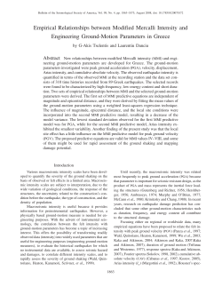 Empirical Relationships between Modified Mercalli Intensity and