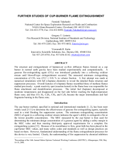 Further Studies of Cup-Burner Flame Extinguishment