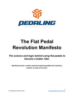 The Flat Pedal Revolution Manifesto