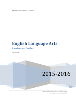 English Language Arts - Montclair Public Schools
