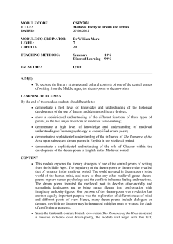 Medieval Poetry of Dream and Debate