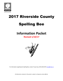 Spelling Bee Information Packet - Riverside County Office of Education