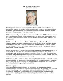 RALPH B. PECK - The Canadian Geotechnical Society