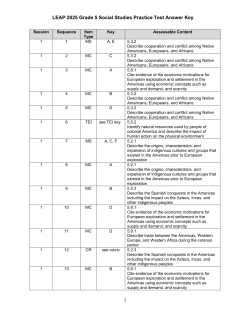 LEAP 2025 Grade 5 Social Studies Practice Test Answer Key