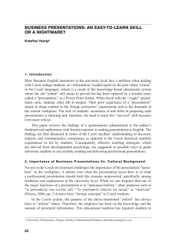 business presentations: an easy-to-learn skill or a nightmare?