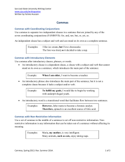 Commas - San Jose State University