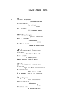 READING POUND : FOUR 1. DONNA mi priegha perch`i voglio dire