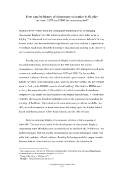 How can the history of elementary education in Shipley