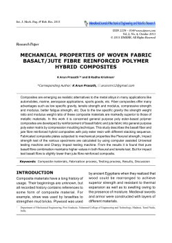 MECHANICAL PROPERTIES OF WOVEN FABRIC BASALT/JUTE