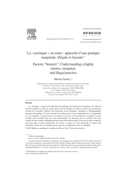 La perruque en usine : approche d`une pratique