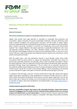 Revision of the EU GPP criteria for Food and Catering