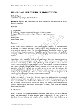 Biology and Biodiversity of River Systems