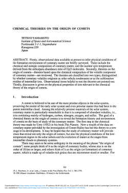 CHEMICAL THEORIES ON THE ORIGIN OF COMETS TETSUO
