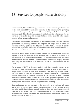 Chapter 13 Services for people with a disability