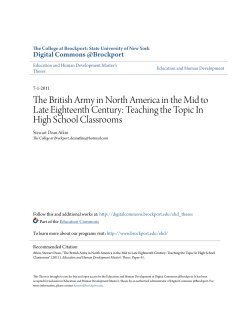 The British Army in North America in the Mid to Late Eighteenth