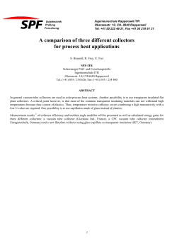 A comparison of three different collectors for process heat