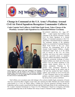 Change in Command at the U.S. Army`s Picatinny Arsenal Civil Air