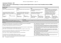 NCEA Level 1 Spanish (90908) 2011 Assessment Schedule