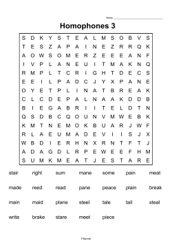 Homophones 3 - Primary Resources