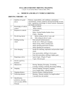 syllabus for hmv driving training a.
