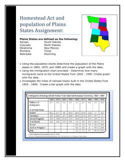 Homestead Act and population of Plains States Assignment: