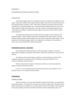 EXPERIMENT 1 DETERMINATION OF DISSOLVED OXYGEN IN