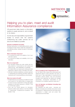 Helping you to plan, meet and audit Information