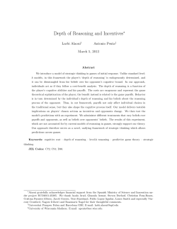 Depth of Reasoning and Incentives