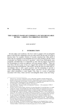 the liability bases of common law non-delegable duties