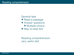 Overview/explanation of question types.