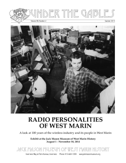 Summer 2014 Radio Personalities of West Marin