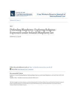 Defending Blasphemy - Case Western Reserve University School of