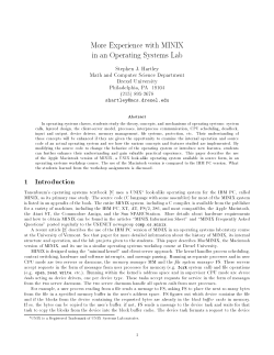 More Experience with MINIX in an Operating Systems Lab